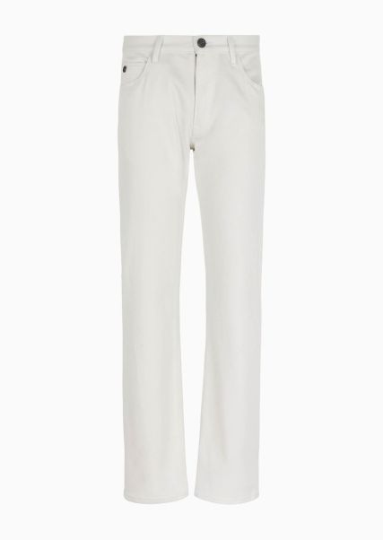 Jeans Pantalon 5 Poches Coupe Classique En Lyocell Et Coton Stretch White Prix Réduit Homme
